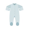 Longsleeve baby jumpsuit in flat syle isolated on white background