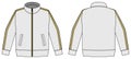 Longsleeve jersey shirt sports training jacket vector illustration / white and gold