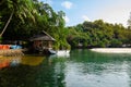 Longtail boat and Kayak in the canal of Koh Kood island, Thailand