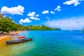 longtail boat in small beach at Ao Yon