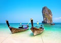 Longtail boats, Island Ko Poda, Krabi Province, Thailand