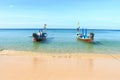 Longtail boats off karon beach phuket thailand Royalty Free Stock Photo