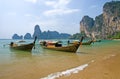 Longtail boats on the Railay beach