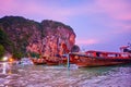 Longtail boats at the Railay beach, Ao Nang, Thailand Royalty Free Stock Photo