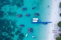 Longtail boats Thailand from above Royalty Free Stock Photo