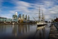 Longterm Exposure Modern Harbour Puerto Madero district in Bueno Royalty Free Stock Photo