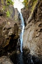 Longtime exposure of waterfall and rocks in landscape