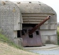 Longues-sur-Mer battery, L, France - August 21, 2022: Gun Battery of Atlatic Wall in Normandy Royalty Free Stock Photo