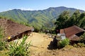 Wodden long house in Longwa tribal village, Mon, Nagaland, India, Myanmar Royalty Free Stock Photo