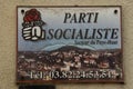 Longwy, France November 2022 Exterior wall plaque of the Pays Haut socialist party premises. Meurthe and Moselle, Lorraine