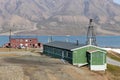 Colorful wooden houses along the river in summer at Longyearbyen, Svalbard Royalty Free Stock Photo