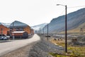 Colorful wooden houses along the road in summer at Longyearbyen, Svalbard Royalty Free Stock Photo