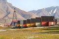 Colorful wooden houses along the road in summer at Longyearbyen, Svalbard Royalty Free Stock Photo
