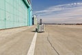 Lonley luggage on the runway Royalty Free Stock Photo