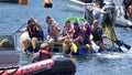 Fancy dress raft race Looe Cornwall