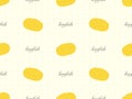 Loofah seamless pattern on yellow background