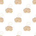 Loofah sponge cartoon seamless pattern, Vector. Royalty Free Stock Photo