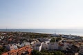 A look from above the lighthouse over the northern sea island borkum