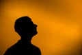 Look ahead - Back lit silhouette of man