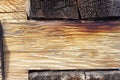 Look of antique wood of light color in a wooden wall