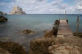 Look into a bay from a bridge at Ibiza Island Royalty Free Stock Photo