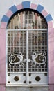 Beautiful ornate gate with swans