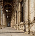 A typical arabic colonnade, portico or peristyle of a mosque in cairo Royalty Free Stock Photo