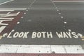 Look both ways sign