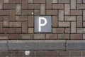 Look down empty parking spot with vegetation and shrubbery from above Royalty Free Stock Photo