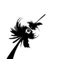 look i can fly in pure black on white Royalty Free Stock Photo