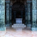 Look inside the crypt for the sarcophagus on the stairs