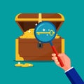 Look at the keys in the treasure chest. The concept of the key is a treasure Royalty Free Stock Photo