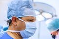 Look of male surgeon in operation room Royalty Free Stock Photo