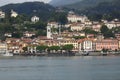 Look at Menaggio, town panorama, bank promenade in Lake Como Royalty Free Stock Photo