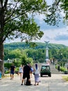 Look of the Monument to Sir George-Etienne Cartier from Jeanne-Mance Park.