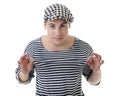 Look naughty rowdy stylish young man Royalty Free Stock Photo