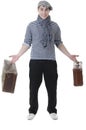 Look naughty stylish rowdy with suitcases Royalty Free Stock Photo