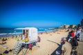 Look at the people on the beach waterfront of Port Elizabeth Royalty Free Stock Photo