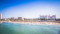 Look at the people on the beach waterfront of Port Elizabeth Royalty Free Stock Photo