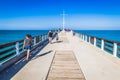 Look at the people on the beach waterfront of Port Elizabeth Royalty Free Stock Photo