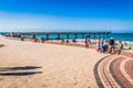 Look at the people on the beach waterfront of Port Elizabeth Royalty Free Stock Photo