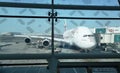 A look of the plane A380 at the airport of dubai