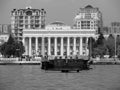 A look the port of Baku in Azerbaijan - Baku - Black & White Royalty Free Stock Photo