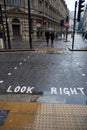 Look right. Look left. Instruction for pedestrians in London