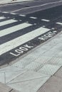 Look Right road marking on a pedestrian crossing in London Royalty Free Stock Photo