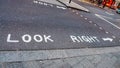 Look right sign in London Royalty Free Stock Photo