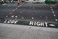 Look right sign on a London street Royalty Free Stock Photo