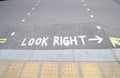 Look right sign pedestrian crossing London UK Royalty Free Stock Photo