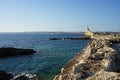 A look at the Rozi Wreck diving site, where the wreckage of the sunken Tug Boat Rozi is located. Cirkewwa, Mellieha, Malta