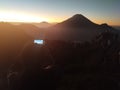 Look sunrise in dieng mountine java